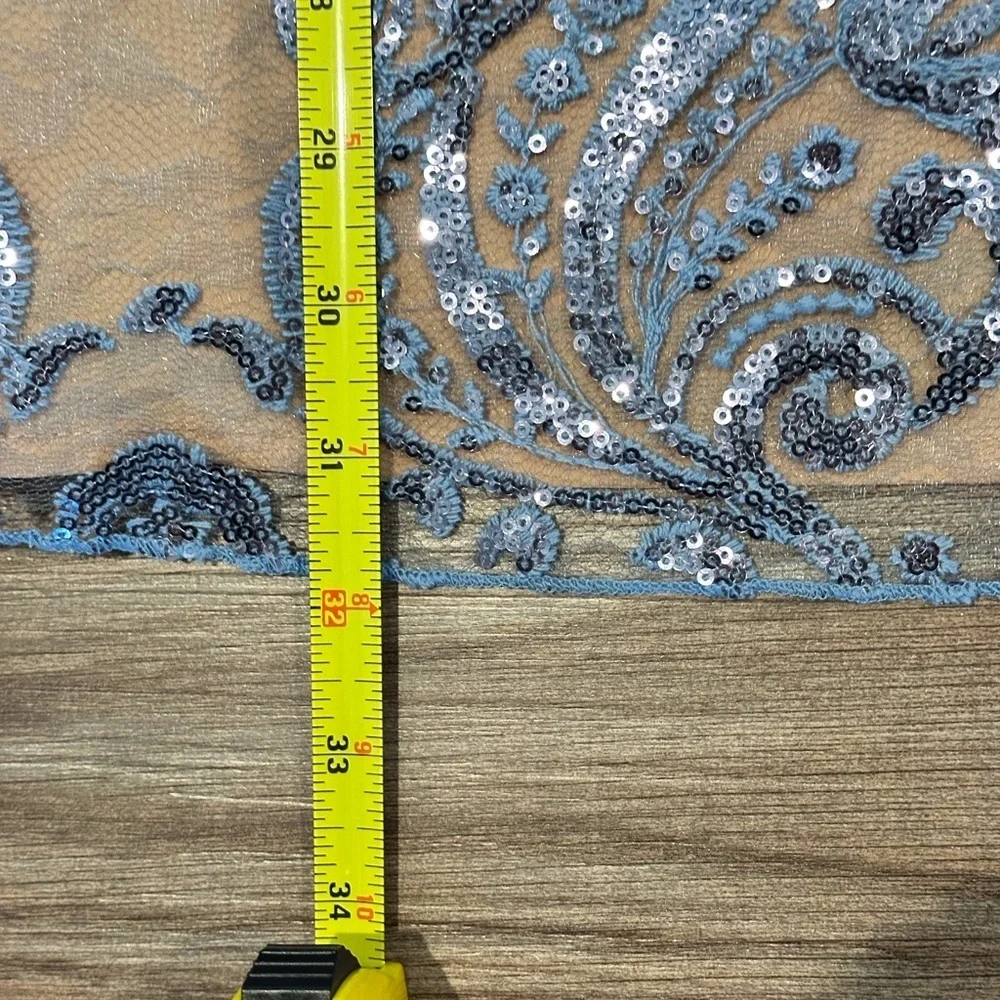 NWOT Free People Night Shimmer Mini Blue Sequin Cocktail Dress Size 0 - Picture 12 of 12